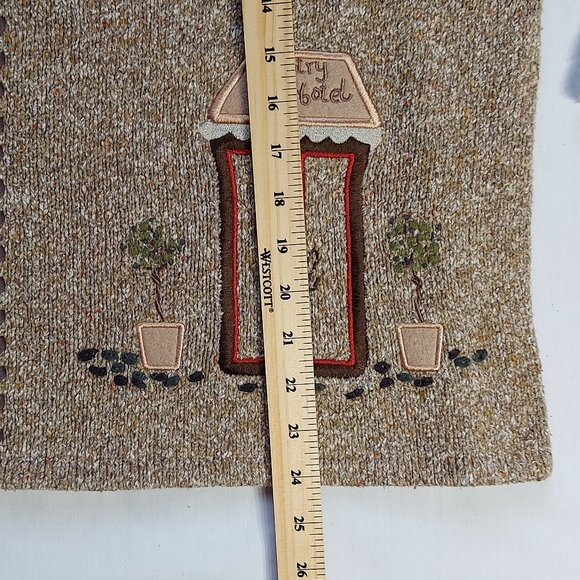 Vintage Tanjay Knit Sweater Women's Brown Country Hotel, Large - Picture 12 of 13
